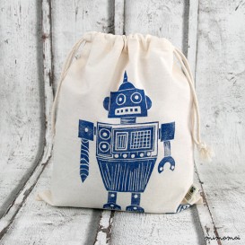 Pouch - Child Snack Bag - Blue Robot