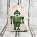 Pouch - Child Snack Bag - Green Robot