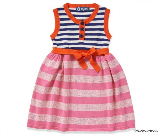 Dress SUSA STRIPES white/orange