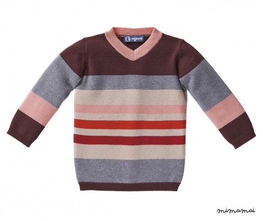 Pullover STRIPES plum