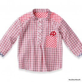 GERO traditional shirt, red and green costume fabric