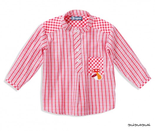 GERO traditional shirt, red costume fabric