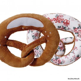 Rustling pretzel Plush with floral costume fabric