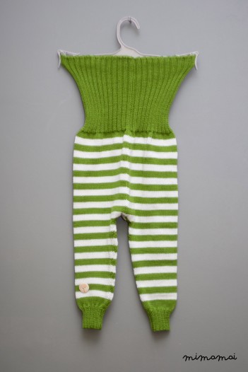 Baby Pants Trousers Milk white Green striped
