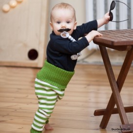 Baby Pants Trousers Milk white Green striped