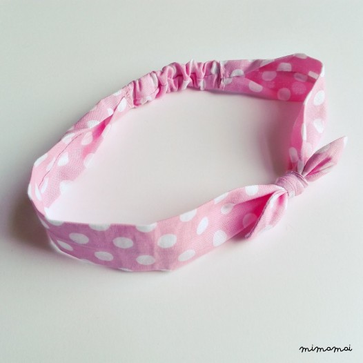 Coppia di fasce capelli mamma&figlia "pois rosa e grigio"
