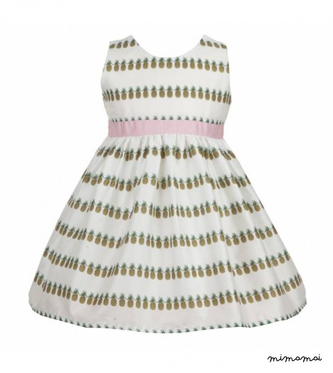 Martha Dress, Pineapple Heaven, Ivory