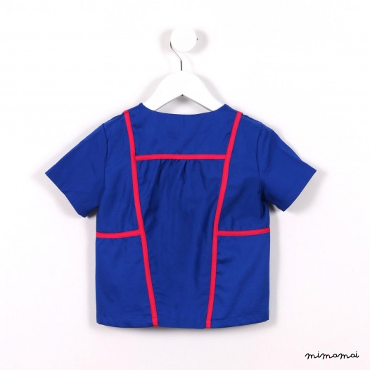 Graphic Lines Top blue