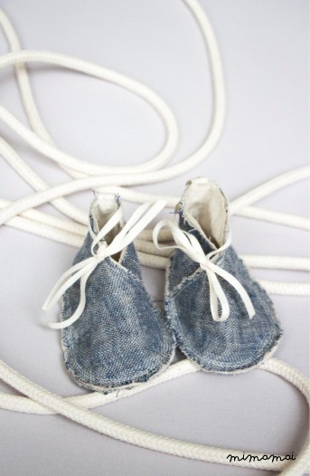 Linen baby slippers