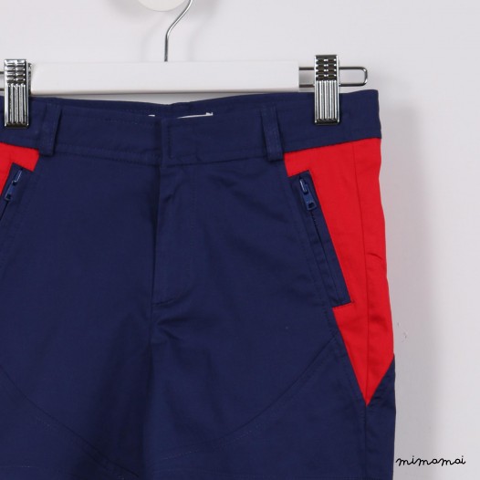 Contrast Yoke Shorts blue and red