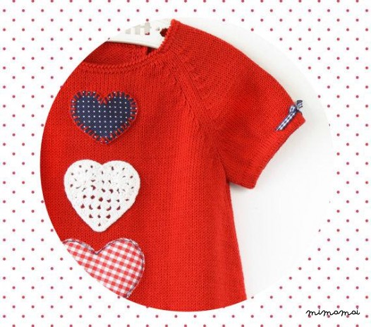 maglia bambino vestito. Rosso. Cuori. 100% cotone. PRONTO a dimensione nave 3-6 mesi.
