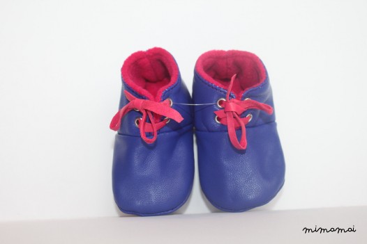 12 - 18 Months Slippers / Baby Shoes Lamb Leather Pink Purple