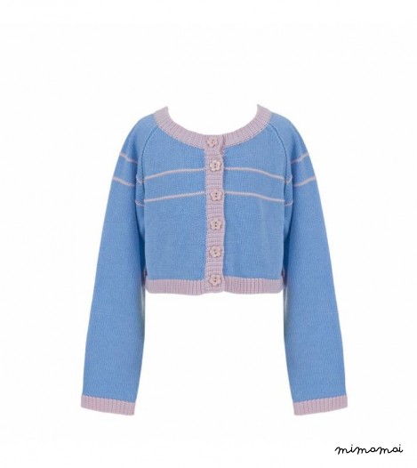 Stripey cardigan in blue