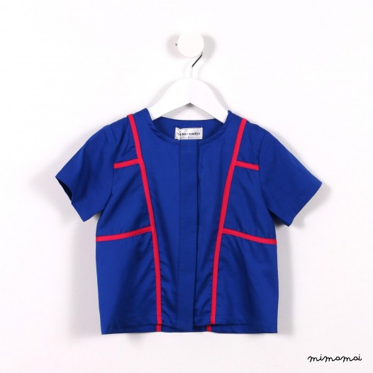 Graphic Lines Top blue