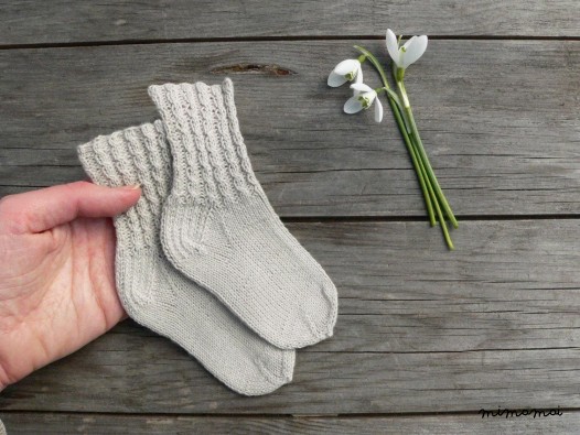Hand knit baby summer socks - baby cotton socks - newborn socks