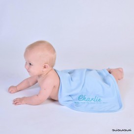 Personalised Blue Cotton Blanket