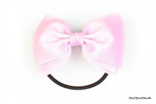 Medium Bow Ponytail Holder - Light Pink