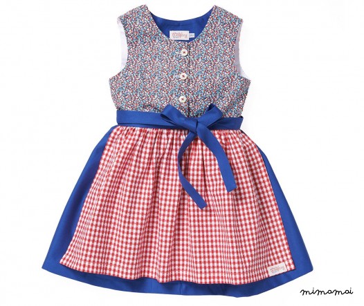 Dress MY DIRNDL flower blue/check red