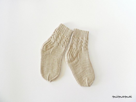 Hand knit baby cotton socks - baby socks - newborn socks - baby booties