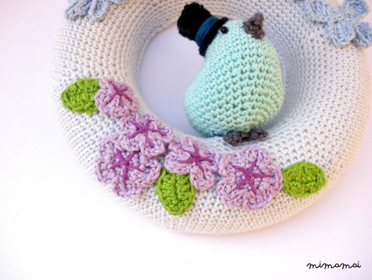 Personalized Nursery Wreath, Crochet Nursery Wall Art