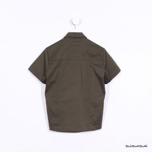 Short-sleeved Suspenders Shirt army green