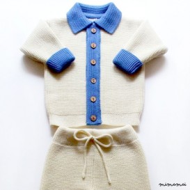 Babies/Children's/Toddlers Merino wool collar Cardigan and pants set/outfit