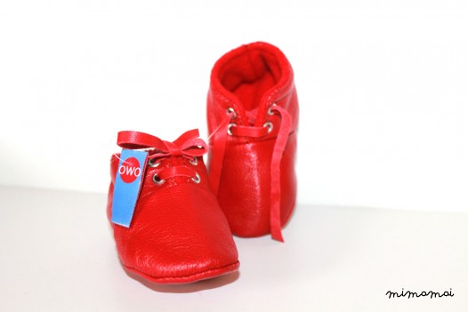 12 - 18 Months Slippers / Baby Shoes Lamb Leather RED