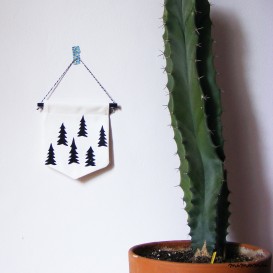 NATIVE AMERICAN wall banner. TREES