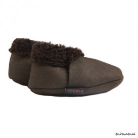 Kina Infant Booties Chocolate