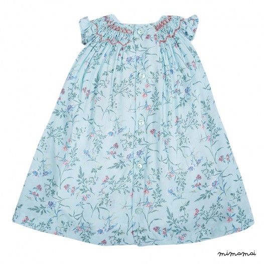 Baby toddler dress, Dress in floral print, Smocked dress