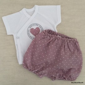 Conjunto camiseta manga corta y short Made with Love