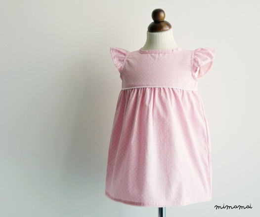 Baby Pink Dots Dress and diaper cover set