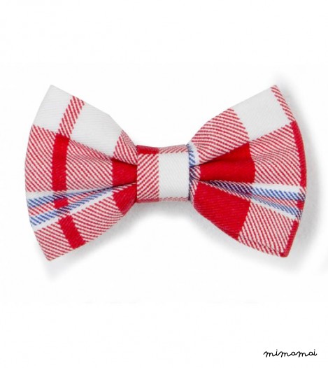 Hair Bow clip in Red Check
