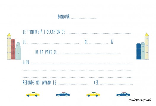 Cartes d'invitation super h&eacute;ros