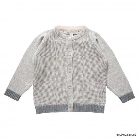 Ajour Cardigan Light Grey M&eacute;lange