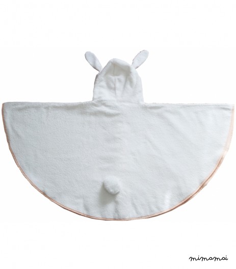 CAPE DE BAIN BOLSA ROSE AVEC POMPON BRODERIE OFFERTE