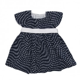 vestito cotone blu fiorellini