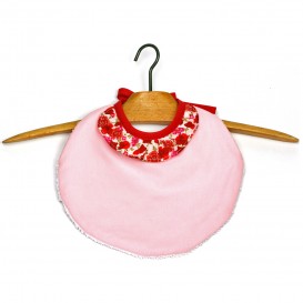 bavoir-bebe-fille-rouge-rose-fleur-colerette-petit-pote