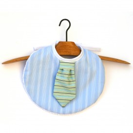 Bavoir-chic-cravate-bebe-bleu-ciel-rayures-vertes-1