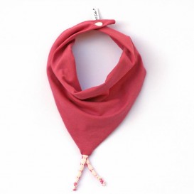 Bavoir-bandanas-jersey-coton-rose-bouton-pression-plastique