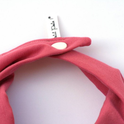 Bavoir-bandanas-bouton-pression-plastique-rose