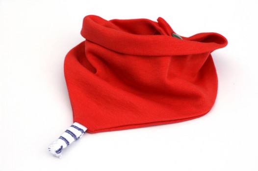 Bavoir-bandanas-jersey-coton-rouge-pompon-marin-1