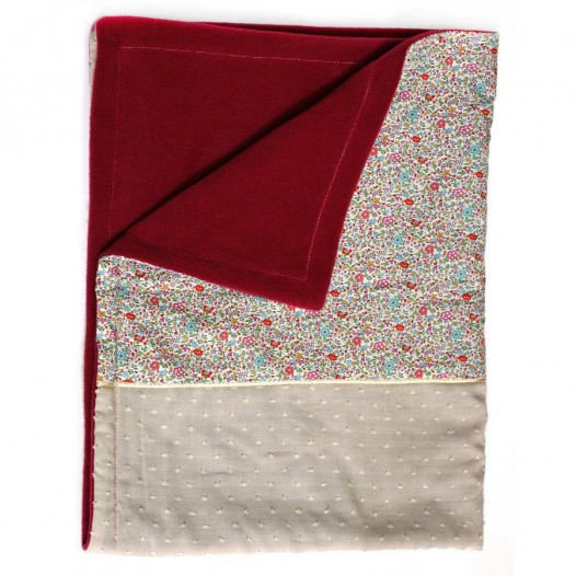 Couverture-bebe-enfant-framboise-brume-Liberty-polaire-1