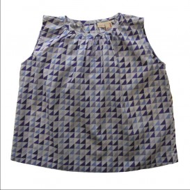 Anais Vest Top - Triangle Print - Bluebell