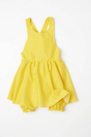 onsie with bloomer yellow polka dot print