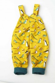 Girls Pleated Dungaree Sky Print