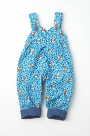 Girls Pleated Dungaree Sea Print