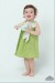 Apple green linen party dress with Liberty bow