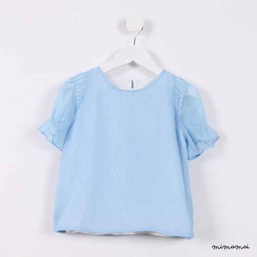 Flared Sleeve Top pale blue