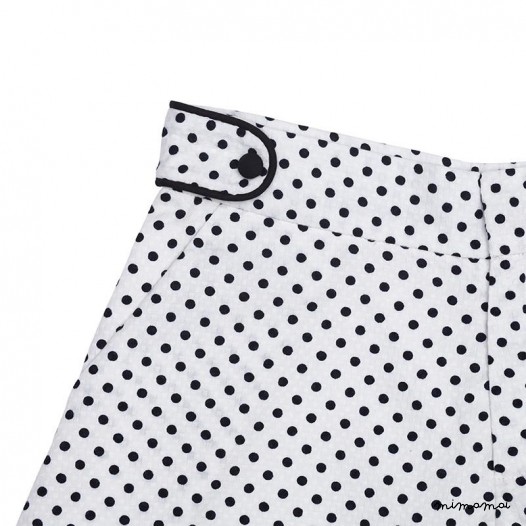 Epaulette Flare Shorts black dot